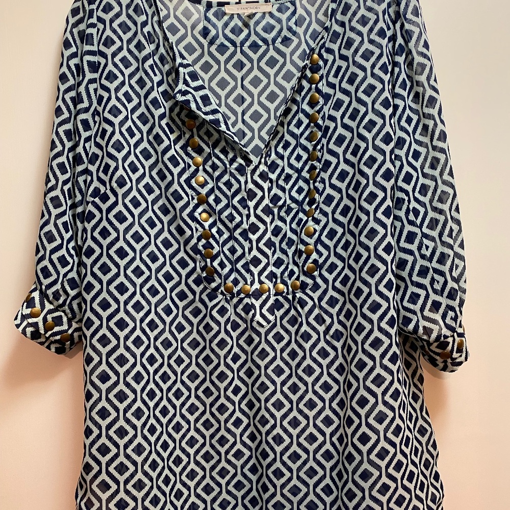 41 Hawthorn 3/4 sleeve sheer blouse